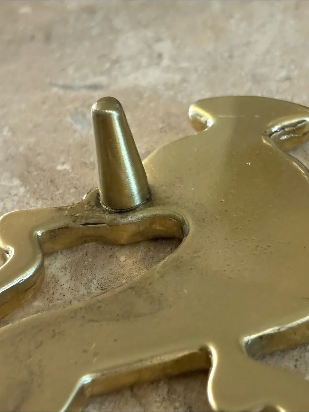 Brass Tone Double Lion Decorative Gold Trivet *